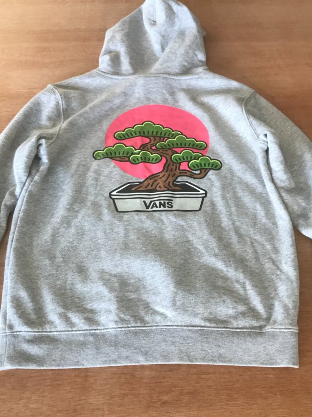 Vans Pullover Hoodie Women L Green Bonsai Tree Pocket Long Sleeve Athleisure